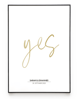 YES GOLD POSTER - HEI Print