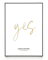 YES GOLD POSTER - HEI Print