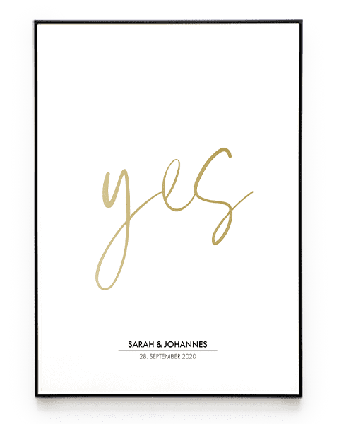 YES GOLD POSTER - HEI Print