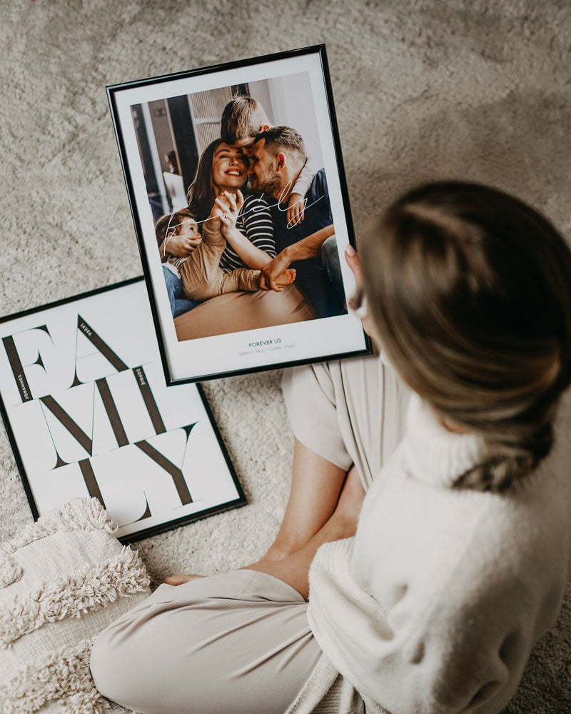 Personalisierte Wandbilder mit Familienmotiven, perfektes Geschenk für Familienfeiern oder als Dekoration.